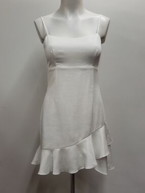 Lovers + Friends Sweetie Dress in White Women's Small Faux Wrap Back Cutout